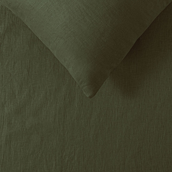 Design Homewares 100% Linen Olive Sheet Set King Sheets
