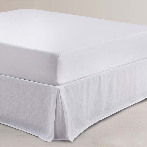 Design Homewares White French Linen Valance 35Cm Wall Super King Other Bedding