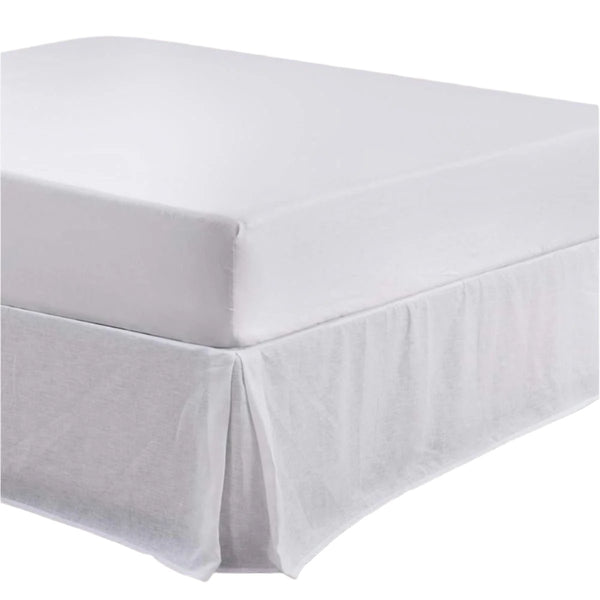 Design Homewares White French Linen Valance 35Cm Wall Super King Other Bedding