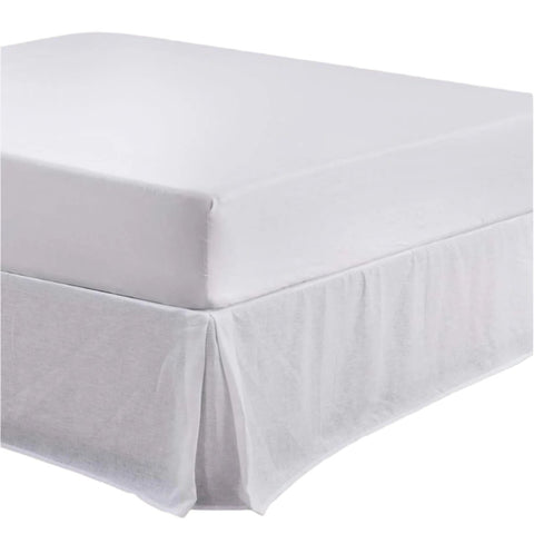 Design Homewares White French Linen Valance 35Cm Wall Super King Other Bedding