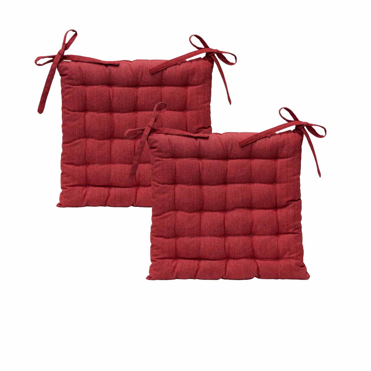 J. Elliott Set Of 2 Outdoor 100% Cotton Chair Pads 40 X Cm Solid Red Chairs