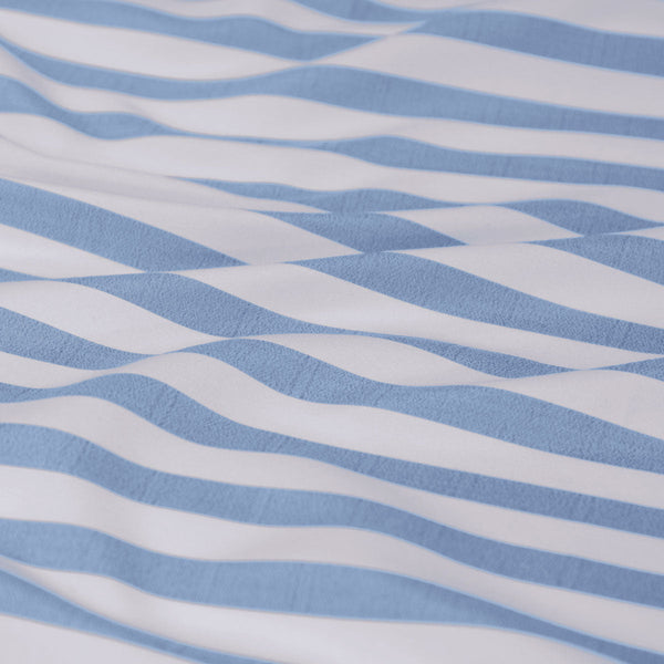 Ardor Frankie Blue Stripe Yarn Dyed Reversible Quilt Cover Set Queen Quilt Covers