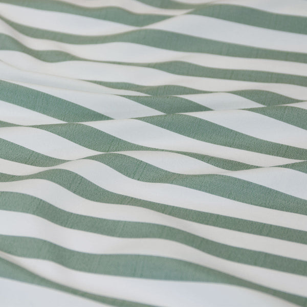 Ardor Frankie Sage Stripe Yarn Dyed Reversible Quilt Cover Set King Quilt Covers