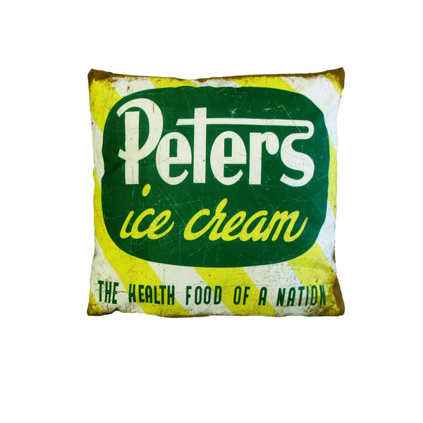 Australian Mancave Retro Peters Ice Cream Cushion 40 X Cm Cushions & Decorative Pillows