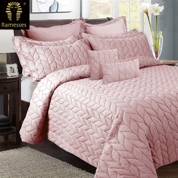 Comforter Sets Queen Ramesses 9 Piece Ultrasonic Comforter Set Queen Rose Pink