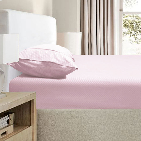 2000Tc Bamboo Embossed Fitted Sheet Combo Set Pink King Sheets