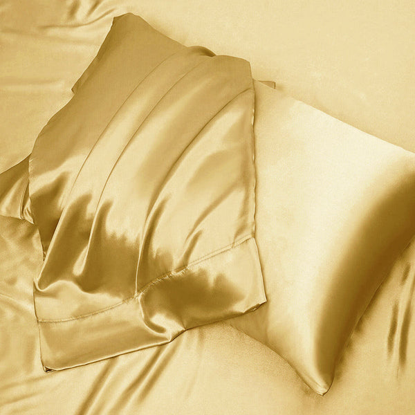 Casablanca Satin Fitted Sheet Combo Set Gold King Sheets