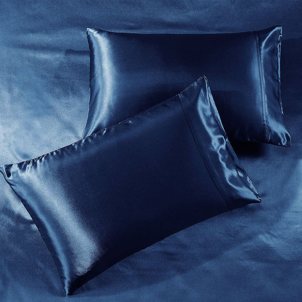Casablanca Satin Fitted Sheet Combo Set Navy Blue King Sheets
