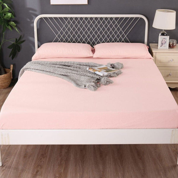 1000Tc Linen Bamboo Fitted Sheet Combo Set Dusty Pink Double Sheets