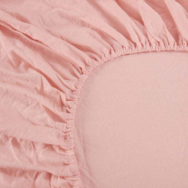 1000Tc Linen Bamboo Fitted Sheet Combo Set Dusty Pink King Sheets