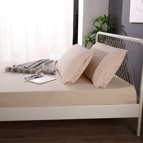 1000Tc Linen Bamboo Fitted Sheet Combo Set Double Sheets