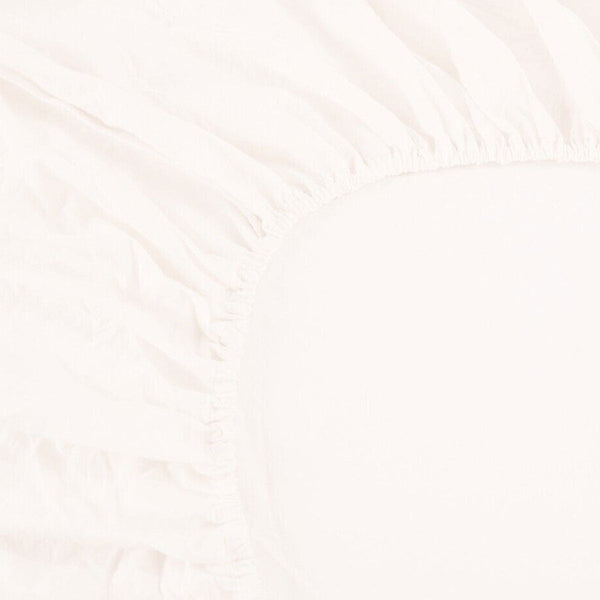 1000Tc Linen Bamboo Fitted Sheet Combo Set White Double Sheets