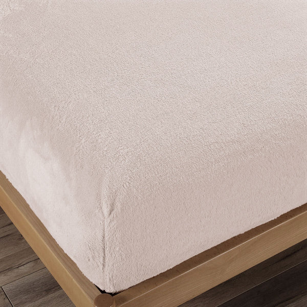 Ramesses Teddy Fleece Fitted Sheet Combo Set Beige Queen Sheets