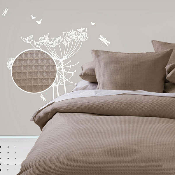 Waffle Quilt Cover Set Linen Single Quilt Covers