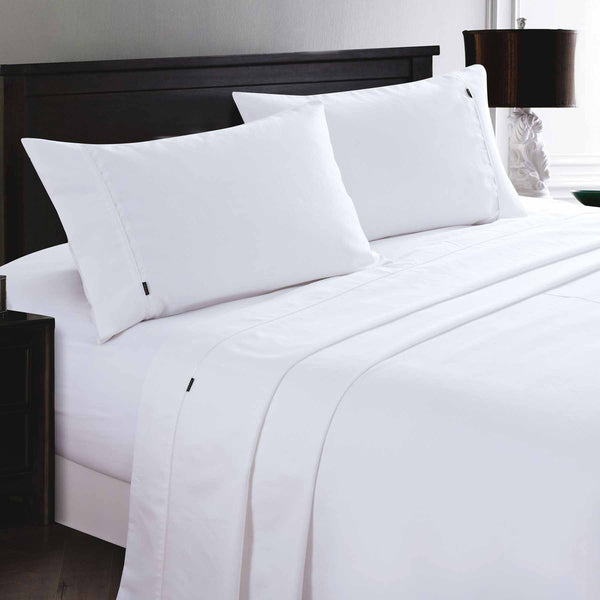Deluxe Linen 1200Tc Cotton Rich Sheet Set White King Single Sheets