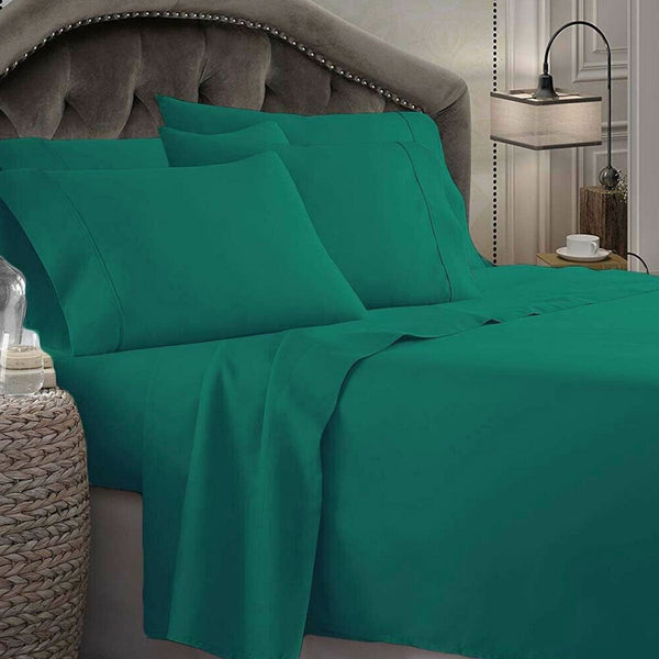 Shangri La 1800 Series Microfibre Sheet Set Teal Queen Sheets