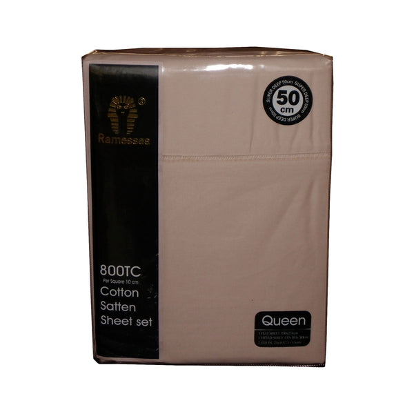 Ramesses 800Tc Cotton Sateen Sheet Set Linen King Sheets