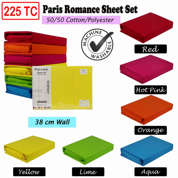 225Tc Paris Romance Sheet Set Red King Single Sheets