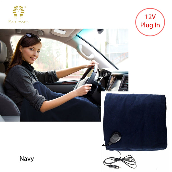 Electric Heated Car Snuggle 110 X 150 Cm Navy Electric Blankets