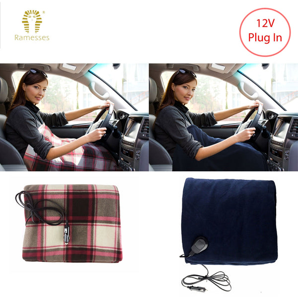 Electric Heated Car Snuggle 110 X 150 Cm Navy Electric Blankets