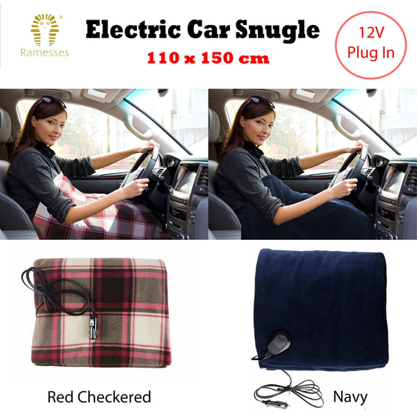 Electric Heated Car Snuggle 110 X 150 Cm Navy Electric Blankets