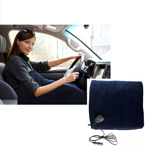 Electric Heated Car Snuggle 110 X 150 Cm Navy Electric Blankets