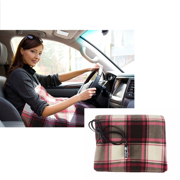 110 X 150 Cm Electric Heated Car Snuggle Red Checkered Electric Blankets