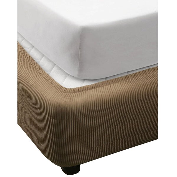 Ramesses Vertical Quilted Valance Mocha Single Single Bed Quilts