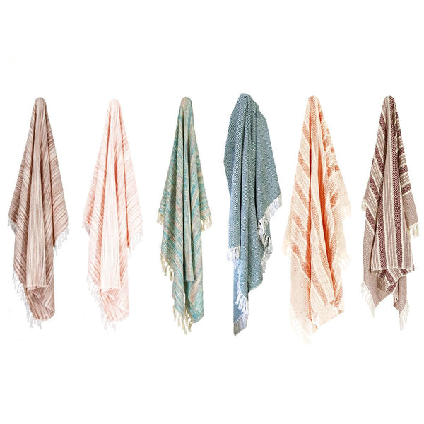 100% Cotton Fringe Throw Rug 125 X 150 Cm Chevron Green Rugs