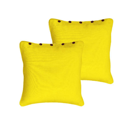 Rans Pair Of Cotton Pillowcases With Buttons Yellow Pillow Cases