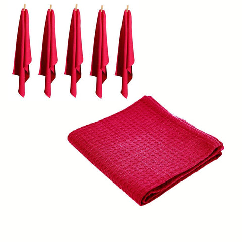Rans Set Of 6 Cotton Waffle Tea Towels 50X70 Cm Hot Pink Tea Towels & Dishcloths