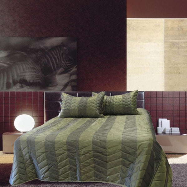 Rapee Faux Silk Coverlet Set Zig Zag Sage Queen Queen Doonas