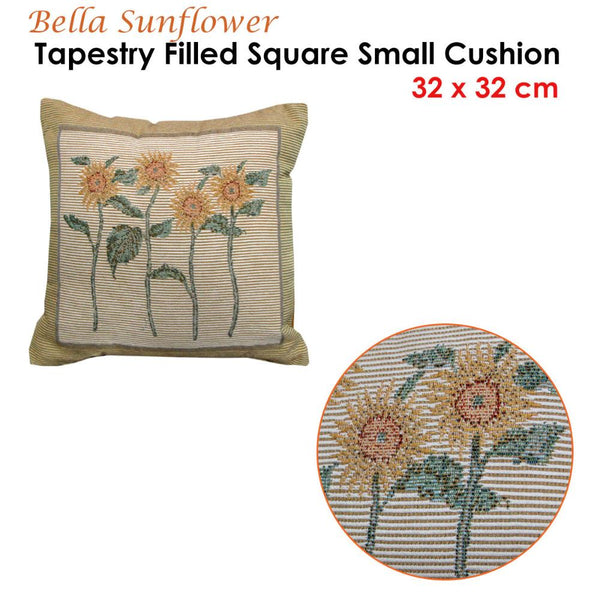 Rapee Bella Sunflower Tapestry Filled Cushion 32 X Cm Cushions & Decorative Pillows