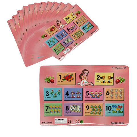Set Of 12 Pvc Easy Care Counting Numbers Placemats