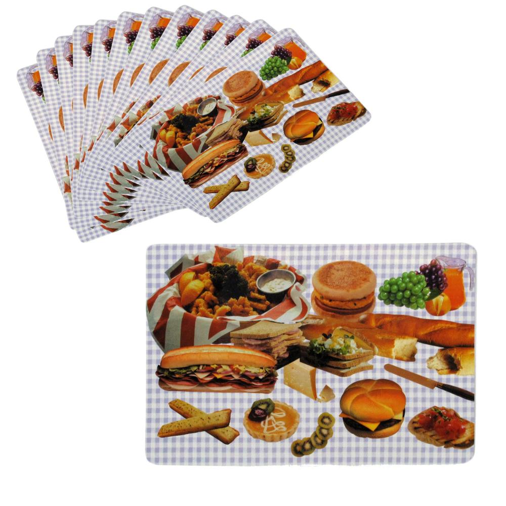 Set Of 12 Pvc Easy Care Delicious Meals Placemats