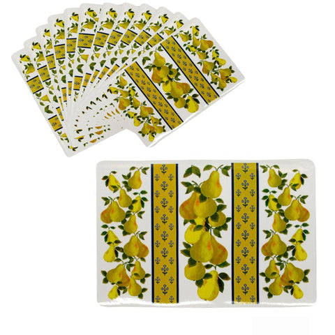 Set Of 12 Pvc Easy Care Pears Placemats