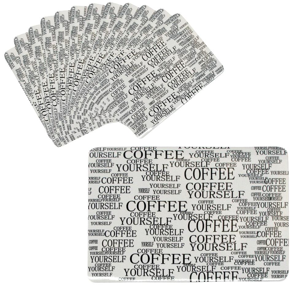 Set Of 12 Pvc Easy Care Signature White Placemats