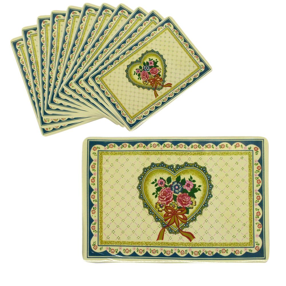 Set Of 12 Pvc Easy Care Valentine Placemats