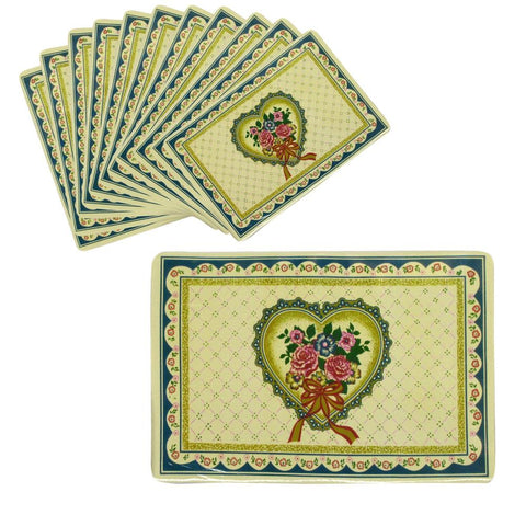 Set Of 12 Pvc Easy Care Valentine Placemats