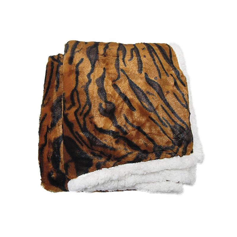 Luxury Faux Fur Reversible Throw Rug Tiger Rugs