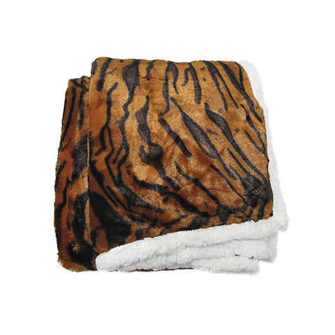 Luxury Faux Fur Reversible Throw Rug Tiger Rugs