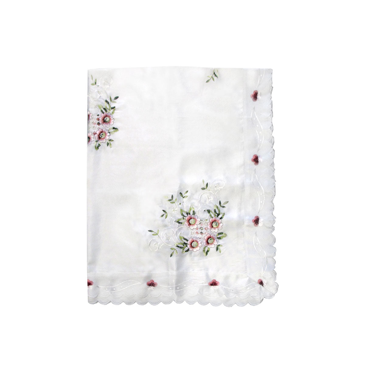 Anya Flowers White Embroidered Cutout Rectangular Tablecloth 152 X 228 Cm Table Cloths