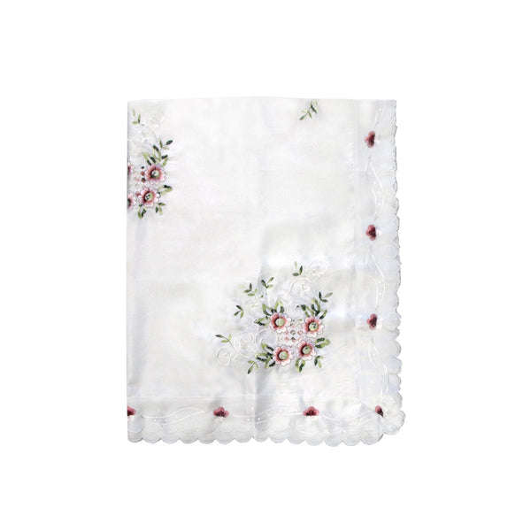 Anya Flowers White Embroidered Cutout Rectangular Tablecloth 152 X 228 Cm Table Cloths