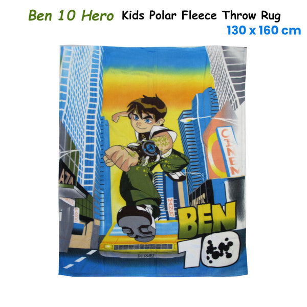 Ben 10 Hero Printed Polar Fleece Throw Rug 130 X 160 Cm Rugs