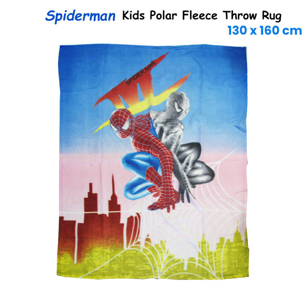 Spiderman Printed Polar Fleece Throw Rug 130 X 160 Cm Throws & Afghans