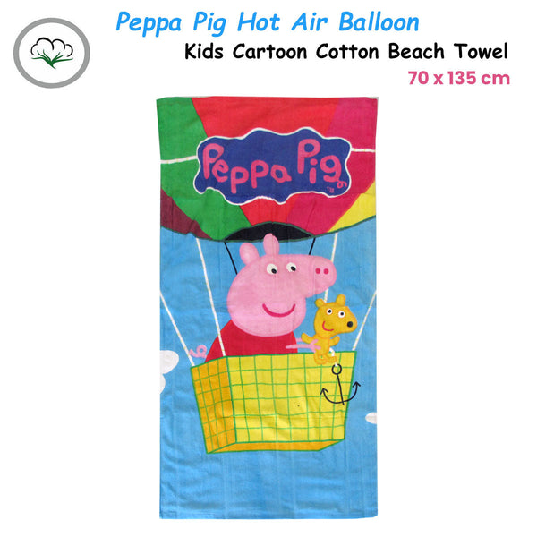 Bloomington Peppa Pig Hot Air Balloon Kids Cartoon Printed Cotton Beach Towel 70 X 135 Cm Towels & Washcloths