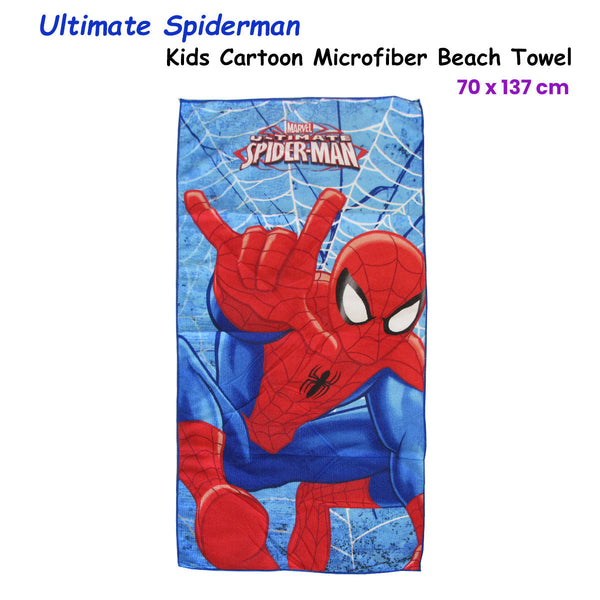 Bloomington Ultimate Spiderman Kids Cartoon Printed Microfiber Beach Towel 70 X 137 Cm Towels & Washcloths