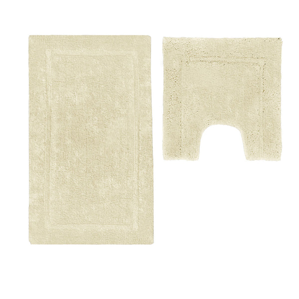 2200Gsm Pce Axel 100% Cotton Bath Mat Set Vanilla Bath Mats Rugs & Toilet Covers