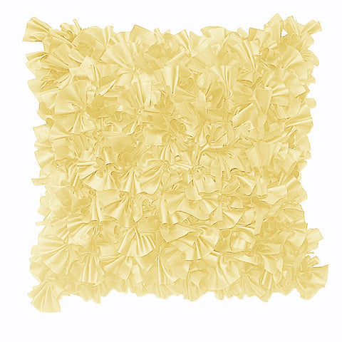 Sapphire Filled Ruffle Cushion Cream Satin Polyester 43Cm X Cushions & Decorative Pillows