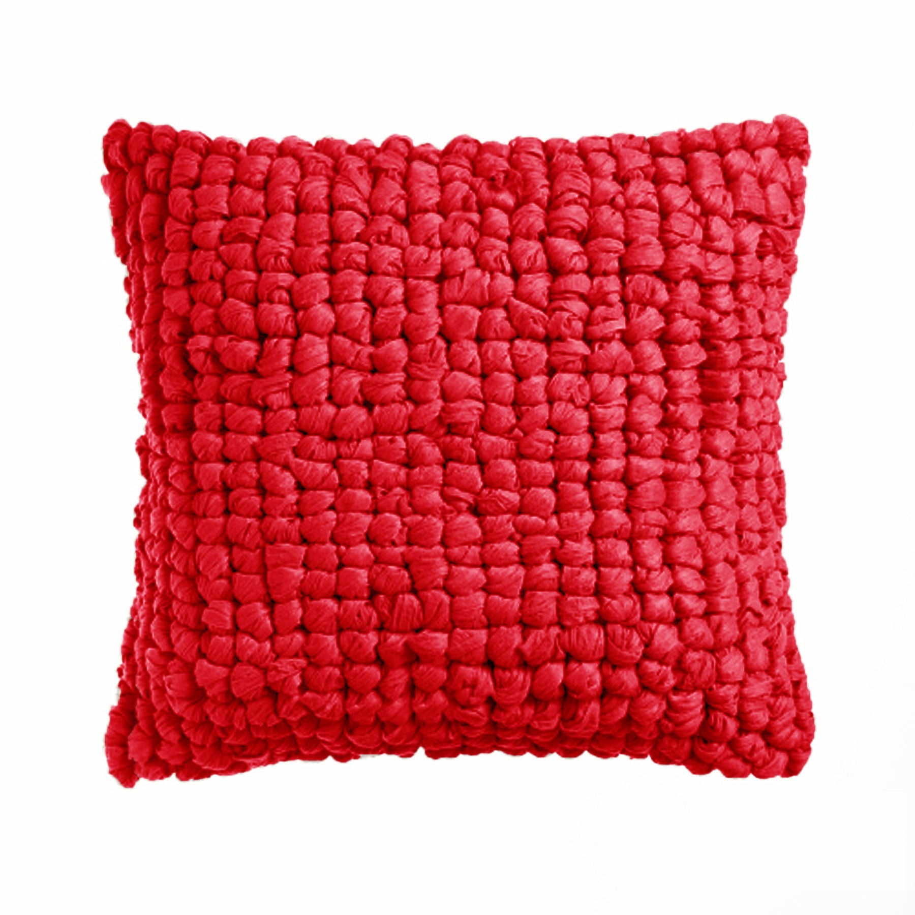 Red Appliqued Modern Filled Cushion Cotton Polyester 45Cm X Cushions & Decorative Pillows